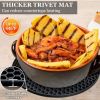Silicone Trivet Mats - 1Heat Resistant Pot Holders, Multipurpose Non-Slip Hot Pads for Kitchen Potholders, Hot Dishers, Jar Opener, Spoon Holder, Food