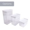 (2 pack) Rectangular Plastic Food Storage Canister - Small - 6.61" x 4.24" x 3.64"