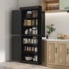 HOMCOM 6-Tier Pantry Haven: Modern Freestanding Storage Cabinet with Adjustable Shelves, Sleek Black