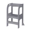 Child Standing Tower;  Step Stools for Kids;  Toddler Step Stool for Kitchen Counter; Gray