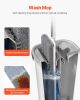 VEVOR Mop and Bucket with Wringer Set, Wet & Dry Use, Flat Mop and Bucket System with 3 Washable Microfiber Pads, Flat Mop with Stainless Steel Handle