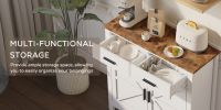 Kitchen Storage Cabinet, Modern Farmhouse Buffet Cabinet with Storage, Coffee Bar with 2 Drawers and 2 Doors, Floor Sideboard Buffet for Living Room,