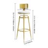 Set of 2 Modern Adjustable Swivel Velvet Bar Stools with Upholstery White