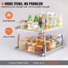 VEVOR 2 Tier 20"W x 21"D Pull Out Cabinet Organizer, Heavy Duty Slide Out Pantry Shelves, Chrome-Plated Steel Roll Out Drawers