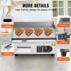VEVOR Commercial Electric Griddle, 1700W Countertop Flat Top Grill, 122°F-572 °F Adjustable Temp, 17.72 x 11.81 x 0.39in Stainless Steel Griddle Grill