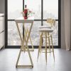 Set of 2 Modern Adjustable Swivel Velvet Bar Stools with Upholstery White