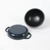 HAWOK Cast Iron Bread Cloche, Dia. 7.8inch/20cm, with Proofing Basket and Dough Scoring Knife, Sourdough Baking Pan Enameled Navy Blue