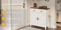 Kitchen Storage Cabinet, Modern Farmhouse Buffet Cabinet with Storage, Coffee Bar with 2 Drawers and 2 Doors, Floor Sideboard Buffet for Living Room,