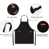 Professional Adjustable Black 100% Cotton Apron with 2 Pockets Cooking Kitchen Chef Women Men Aprons for Home Kitchen, Restaurant, Coffee House, Bakin