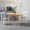 HOMCOM Compact Folding Dining Table 56" Small Space Wood Kitchen Table Drop Leaf Natural