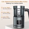 BIZEWO Milk Frother Electric, Coffee Frother, Warm and Cold Milk Foamer, 4 IN 1 Automatic Milk Warmer Stainless Steel with Touch Screen, Frother for C