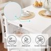 36" Modern Dining Table Set for 2 with Charging Station & 3-Tier Adjustable Storage | Space-Saving Kitchen Set with Upholstered Chairs for Small Space