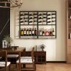 Industrial Wall Mounted Wine Rack with Bottle Rack -Black