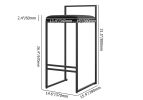 Set of 2 Modern Counter Stools with Velvet Upholstery Black