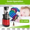 Cold Press Juicer Machine 300W Electric Slow Masticating Juicer for Whole Vegetable and Fruit with Reverse Function 2 Containers Cleaning Brush Clear