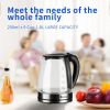 [Old Code: 93541003] ZOKOP HD-1857-A 110V 1200W 1.8L Electric Glass Kettle US Plug
