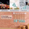 11Pcs Silicone Cooking Utensil Set Heat Resist Wooden Handle Silicone Spatula Ladle Spaghetti Server Tongs Spoon Egg whisk Kitchenware Set w/ Holder