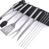 9PCS BBQ Grill Accessories for Top Chef - Professional Grill Tools Set & Basic BBQ Tools for Backyard Restaurant Outdoor Kitchen - Gifts for Father, H