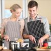 3-Pack Cotton-Blend Kitchen Aprons – Adjustable Bib Aprons with 2 Front Pockets, Unisex Chef Aprons for Cooking, BBQ, Crafting & More