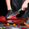 Qulajoy Japanese Chef Knife 8 Inch,67 Layers Damascus VG-10 Steel Core,Professional Hammered Kitchen Knife,Handcrafted With Ergonomic Bamboo Shape Han