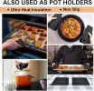 Silicone Trivet Mats - 1Heat Resistant Pot Holders, Multipurpose Non-Slip Hot Pads for Kitchen Potholders, Hot Dishers, Jar Opener, Spoon Holder, Food