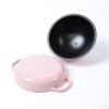 HAWOK Cast Iron Bread Cloche, Dia. 7.8inch/20cm, Sourdough Baking Pan Enameled Pink