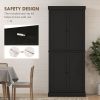 HOMCOM 6-Tier Pantry Haven: Modern Freestanding Storage Cabinet with Adjustable Shelves, Sleek Black