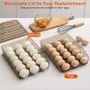 Egg Container Holder Automatic Rolling Egg Box for Refrigerator Double Layer with Lid Egg Organizer Bin Tray Rack for 36 Eggs