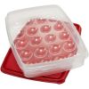 4 Pack Egg Keeper Food Storage Container, Clear/Red, 1 Count