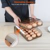 Egg Container Holder Automatic Rolling Egg Box for Refrigerator Double Layer with Lid Egg Organizer Bin Tray Rack for 36 Eggs