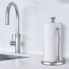Paper Towel Holder Dispenser Standing with Weighted Base Spring Arm for Kitchen, Bathroom, Bedroom In Stainless Steel