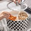 Modern 8.9" Divided Serving Tray with Lid 2 Tiered Snack Tray Food Storage Containers