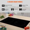 VEVOR Electric Cooktop, 2 Burners, 24'' Induction Stove Top, Built-in Magnetic Cooktop 1800W, 9 Heating Level Multifunctional Burner, LED Touch Screen