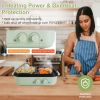 Electric Hot Pot with Grill 2-in-1 Hot Pot and Frying Pan Portable Non-Stick Pot and Griddle Electric Cooker Pot with Glass Lid Fast Heating for 1-2 P