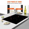 VEVOR Electric Cooktop, 2 Burners, 24'' Induction Stove Top, Built-in Magnetic Cooktop 1800W, 9 Heating Level Multifunctional Burner, LED Touch Screen