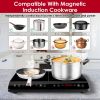 4000W Induction Cooktop Portable Double Induction Cooker Electric Dual Burner Stove Countertop Hot Plate with 9 Power 9 Temperature 0-3H Timer GPCT539