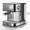 W1002P292428 1350W Semi-automatic Coffee Machine 20Bar Professional Concentrated Coffee Maker Compatible with ESE POD 1.5L Water Tank, Capsule Filter