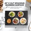 HOMCOM Food Warmer with Adjustable Temperature, Electric Warming Tray with Cool-Touch Handles for Parties, Buffets, Black