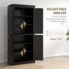 HOMCOM 6-Tier Pantry Haven: Modern Freestanding Storage Cabinet with Adjustable Shelves, Sleek Black