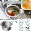JS Swan Stainless Steel Drain Basket for Kitchen Sink – Sink Drain Strainer Basket, Swan Sink Strainer, Stainless Steel Draining Basket for Sink, Kitc