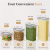 24 Pack Airtight Food Storage Container Set Clear Plastic Kitchen and Pantry Organization Canisters with Durable Lids for Cereal, Dry Food Flour & Sug