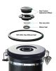 Stainless Steel Coffee Canister 21oz Airtight Kitchen Food Storage Container with Date Tracker CO2 Release Valve and Measuring Scoop For Ground Coffee