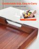 Serving Tray 17x12.2 Inch Acacia Food Serving Table Laptop Desk with Handles