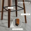 HOMCOM Bar Stools Set of 2 Counter Height Swivel PU Leather Tufted Back Footrest Black for Dining Room