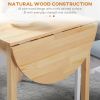 HOMCOM Compact Folding Dining Table 56" Small Space Wood Kitchen Table Drop Leaf Natural