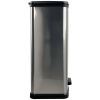 13 Gallon, Plastic Rectangular Step Garbage Bin, Silver