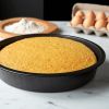 (3 pack) Nonstick Steel 9" x 9" Round Cake Pan, Dark Gray