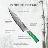 Qulajoy Japanese Chef Knife 8 Inch,67 Layers Damascus VG-10 Steel Core,Professional Hammered Kitchen Knife,Handcrafted With Ergonomic Bamboo Shape Han