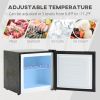 HOMCOM 1.1 Cu.Ft Mini Upright Freezer Countertop with Removable Shelves Reversible Door for Home Dorm Black