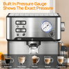 W1002P292428 1350W Semi-automatic Coffee Machine 20Bar Professional Concentrated Coffee Maker Compatible with ESE POD 1.5L Water Tank, Capsule Filter